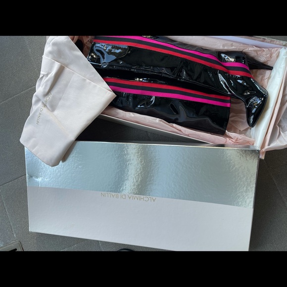 Alchimia Di Ballin patent lather knew High boots - Picture 2 of 5